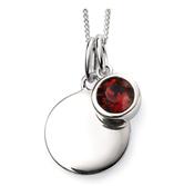 Silver January Birthstone Disc
