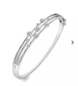 Silver White Topaz Bangle