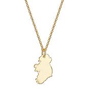 Gold Plate on Silver Map of Ireland Pendant and Chain image