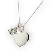 Silver April Birthstone Heart Disc image