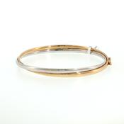 9ct Yellow and White Gold Twist Bangle