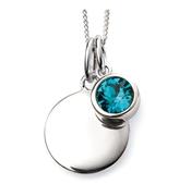 Silver December Birthstone Disc