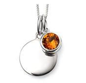 Silver November Birthstone Disc