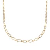 Gold Plate on Silver CZ Chain Necklace image