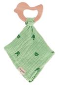 Cotton Cuddle Cloth with Bird Teething Ring Green image