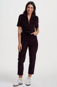 Meredith Boiler Suit in Dark Plum Chord