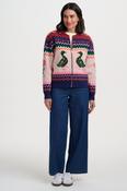 Solana Knitted Bomber in Multi in Navy Duck Instarsia image