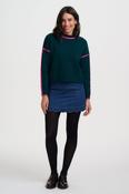 Rozalia Jumper in Jade with Pink Trim