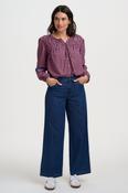 Leah Blouse in Rose Gingham Floral Embroidery