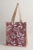 Jute Shopper in Frosted Leaves Dahlia