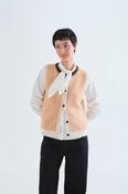 Orange and White Striped Knit Vest