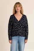 V Neck Polka Dot Cardigan