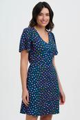 Kari Mini Dress in  Petrol Navy and Rainbow Marbles image