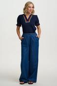 Luella Jersey Top in Navy Zig Zags image