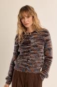 Brushed Knit Cardigan in Denim Blue