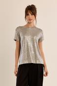 Metallic T Shirt in Beige image