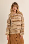 Tie Dye Knit Sweater in Camel