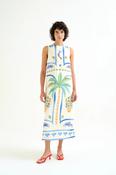 Long Dress with Palm and Mermaid print image
