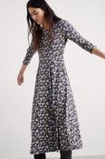 Veronica Dress in Collaged Anemone Dark Violet image