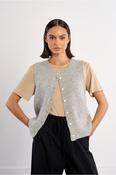 Sleeveless Cardigan in Grey