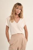 V Neck T Shirt in White image
