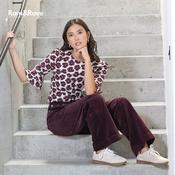 Jacinda Wide Leg Cord in Plum