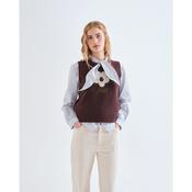 Brown Vest with Flower Detail image
