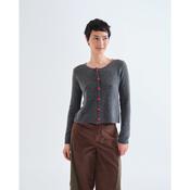 Grey Cardigan with Heart Shaped Buttons