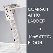 Compact Attic Ladder &amp; 10 Square Meters of Attic Flooring Bundle - O'Meara Attic Solutions