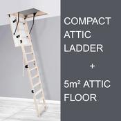 Compact Attic Ladder &amp; 5 Square Meters of Attic Flooring Bundle - O'Meara Attic Solutions