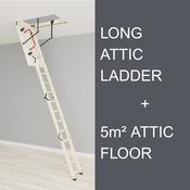 Long Attic Ladder &amp; 5 Square Meters of Attic Flooring Bundle - O'Meara Attic Solutions