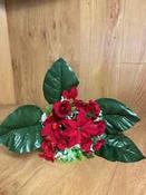 Poinsettia Rosebud &amp; Holly Bush image