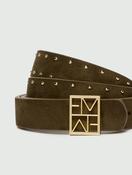 REVERSIBLE BELT WITH GOLD-FINISH EMMEGRAM BUCKLE - Brown image
