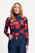 TURTLENECK ROMI MESH BLOOM ROUGE image