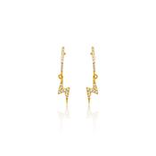 9ct Gold CZ Lightning Drop Earrings image