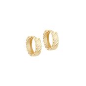 Gold Diamond Cut Hoop Earring image