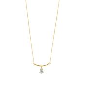 9ct Gold Bar and Cz Pear Drop Necklet image