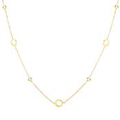 9ct Gold Circle &amp; Bead Necklace image
