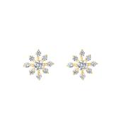 9ct Gold Cz Starburst Stud Earrings image