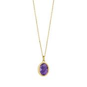 9ct Gold Real Amethyst Briolette Oval Necklace image