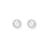 9ct White Gold CZ Stud Earrings image