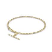 9ct Gold Hollow Diamond Cut Curb Albert T-Bar Bracelet image