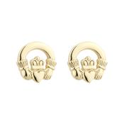 Gold Plated Claddagh Stud Earrings
