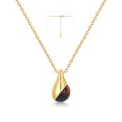 Gold Tiger Eye Droplet Pendant Necklace image