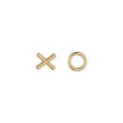 Gold X &amp; O Stud Earring