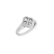 Rainbow Clover and 1.1mm White CZ Ring image