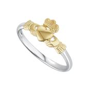 10K Gold And Sterling Silver Claddagh Ring