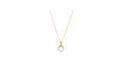 9ct Gold CZ Circle Pendant Necklace