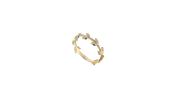 9ct Gold Diamond Leaf Band Ring