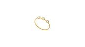9ct Gold Three Cz Rubover Ring